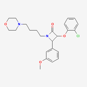 molecular formula C24H29ClN2O4 B2733282 3-(2-Chlorophenoxy)-4-(3-methoxyphenyl)-1-[4-(morpholin-4-yl)butyl]azetidin-2-one CAS No. 1223610-78-3