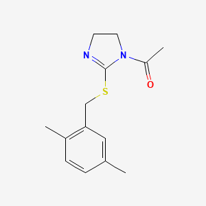 molecular formula C14H18N2OS B2733285 1-[2-[(2,5-二甲基苯基)甲硫基]-4,5-二氢咪唑-1-基]乙酮 CAS No. 851804-22-3
