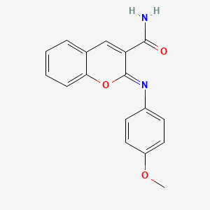 molecular formula C17H14N2O3 B2733286 (2Z)-2-[(4-methoxyphenyl)imino]-2H-chromene-3-carboxamide CAS No. 910218-58-5