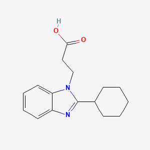 molecular formula C16H20N2O2 B2733288 3-(2-Cyclohexyl-benzoimidazol-1-yl)-propionic acid CAS No. 312922-13-7