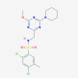 2,4-dichloro-N-((4-methoxy-6-(piperidin-1-yl)-1,3,5-triazin-2-yl)methyl)-5-methylbenzenesulfonamide