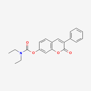 molecular formula C20H19NO4 B2733303 2-氧代-3-苯基-2H-香豆素-7-基二乙酸酯 CAS No. 869080-57-9