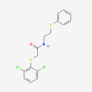 molecular formula C16H15Cl2NOS2 B2733305 2-[(2,6-dichlorophenyl)sulfanyl]-N-[2-(phenylsulfanyl)ethyl]acetamide CAS No. 337923-41-8
