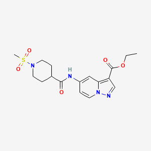 Ethyl 5-(1-(methylsulfonyl)piperidine-4-carboxamido)pyrazolo[1,5-a]pyridine-3-carboxylate