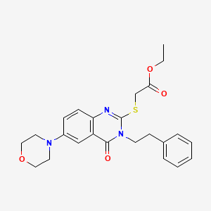 Ethyl 2-((6-morpholino-4-oxo-3-phenethyl-3,4-dihydroquinazolin-2-yl)thio)acetate