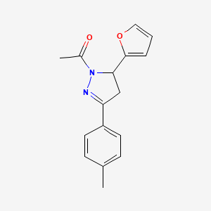 1-(5-(furan-2-yl)-3-(p-tolyl)-4,5-dihydro-1H-pyrazol-1-yl)ethanone