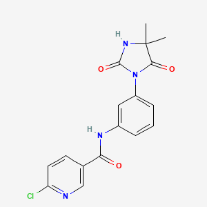 molecular formula C17H15ClN4O3 B2733323 6-Chloro-N-[3-(4,4-dimethyl-2,5-dioxoimidazolidin-1-yl)phenyl]pyridine-3-carboxamide CAS No. 2411255-55-3