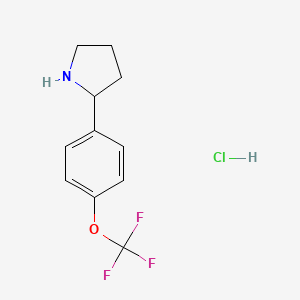 molecular formula C11H13ClF3NO B2733324 2-(4-(Trifluoromethoxy)phenyl)pyrrolidine hydrochloride CAS No. 1185121-45-2