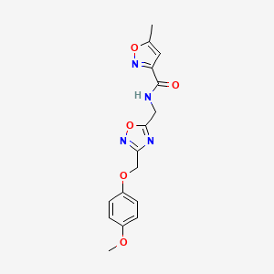 N-((3-((4-methoxyphenoxy)methyl)-1,2,4-oxadiazol-5-yl)methyl)-5-methylisoxazole-3-carboxamide