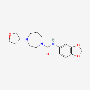 molecular formula C17H23N3O4 B2733333 N-(benzo[d][1,3]dioxol-5-yl)-4-(tetrahydrofuran-3-yl)-1,4-diazepane-1-carboxamide CAS No. 2310126-99-7