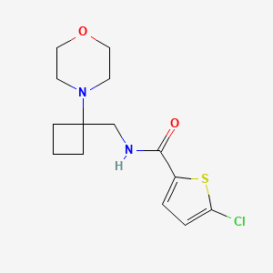 molecular formula C14H19ClN2O2S B2733334 5-Chloro-N-[(1-morpholin-4-ylcyclobutyl)methyl]thiophene-2-carboxamide CAS No. 2380080-52-2