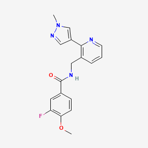 molecular formula C18H17FN4O2 B2733337 3-氟-4-甲氧基-N-((2-(1-甲基-1H-吡唐-4-基)吡啶-3-基)甲基)苯甲酰胺 CAS No. 2034310-19-3