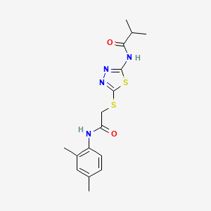 N-(5-((2-((2,4-dimethylphenyl)amino)-2-oxoethyl)thio)-1,3,4-thiadiazol-2-yl)isobutyramide