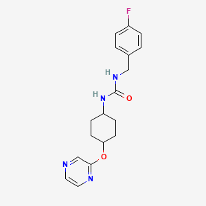 1-(4-Fluorobenzyl)-3-((1r,4r)-4-(pyrazin-2-yloxy)cyclohexyl)urea