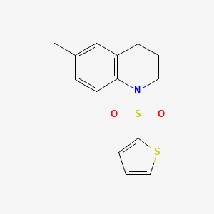 molecular formula C14H15NO2S2 B2733346 6-甲基-1-(噻吩-2-磺酰基)-1,2,3,4-四氢喹啉 CAS No. 497059-98-0