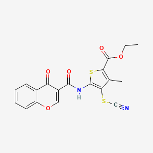 Ethyl 3-methyl-5-[(4-oxochromene-3-carbonyl)amino]-4-thiocyanatothiophene-2-carboxylate