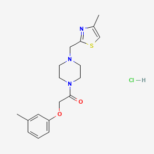 1-(4-((4-Methylthiazol-2-yl)methyl)piperazin-1-yl)-2-(m-tolyloxy)ethanone hydrochloride