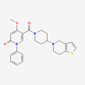 4-methoxy-1-phenyl-5-(4-{4H,5H,6H,7H-thieno[3,2-c]pyridin-5-yl}piperidine-1-carbonyl)-1,2-dihydropyridin-2-one