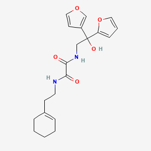 molecular formula C20H24N2O5 B2733373 N1-(2-(cyclohex-1-en-1-yl)ethyl)-N2-(2-(furan-2-yl)-2-(furan-3-yl)-2-hydroxyethyl)oxalamide CAS No. 2034236-54-7