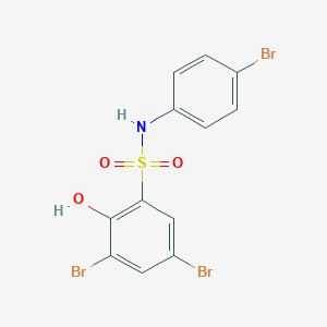 molecular formula C12H8Br3NO3S B2733379 3,5-二溴-N-(4-溴苯基)-2-羟基苯磺酰胺 CAS No. 36782-31-7