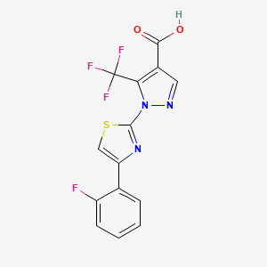 1-[4-(2-fluorophenyl)-1,3-thiazol-2-yl]-5-(trifluoromethyl)-1H-pyrazole-4-carboxylic acid
