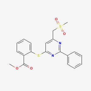 Methyl 2-((6-((methylsulfonyl)methyl)-2-phenyl-4-pyrimidinyl)sulfanyl)benzenecarboxylate