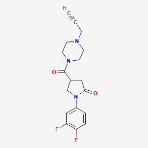 1-(3,4-Difluorophenyl)-4-[4-(prop-2-yn-1-yl)piperazine-1-carbonyl]pyrrolidin-2-one