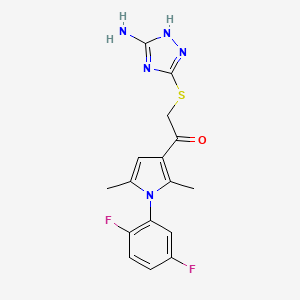 2-((5-amino-1H-1,2,4-triazol-3-yl)thio)-1-(1-(2,5-difluorophenyl)-2,5-dimethyl-1H-pyrrol-3-yl)ethanone