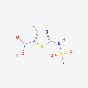 molecular formula C6H8N2O4S2 B2733419 4-甲基-2-[(甲磺酰)氨基]-1,3-噻唑-5-羧酸 CAS No. 129912-21-6