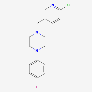 molecular formula C16H17ClFN3 B2733425 1-[(6-Chloropyridin-3-yl)methyl]-4-(4-fluorophenyl)piperazine CAS No. 478048-50-9