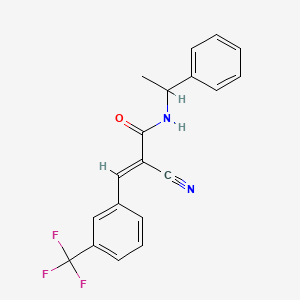 (E)-2-cyano-N-(1-phenylethyl)-3-[3-(trifluoromethyl)phenyl]prop-2-enamide
