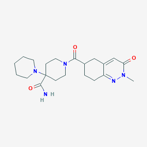 molecular formula C21H31N5O3 B2733432 1'-(2-Methyl-3-oxo-2,3,5,6,7,8-hexahydrocinnoline-6-carbonyl)-[1,4'-bipiperidine]-4'-carboxamide CAS No. 2034597-00-5