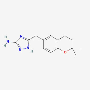 molecular formula C14H19N5O4 B2733439 3-[(2,2-dimethyl-3,4-dihydro-2H-chromen-6-yl)methyl]-1H-1,2,4-triazol-5-amine CAS No. 1374408-44-2