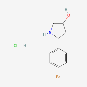 molecular formula C10H13BrClNO B2733440 5-(4-Bromophenyl)pyrrolidin-3-ol hydrochloride CAS No. 1896028-99-1