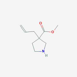molecular formula C9H15NO2 B2733442 Methyl 3-prop-2-enylpyrrolidine-3-carboxylate CAS No. 1823830-85-8