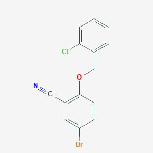 molecular formula C14H9BrClNO B2733443 5-Bromo-2-((2-chlorobenzyl)oxy)benzonitrile CAS No. 929450-83-9