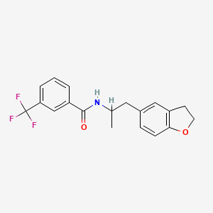 molecular formula C19H18F3NO2 B2733453 N-(1-(2,3-dihydrobenzofuran-5-yl)propan-2-yl)-3-(trifluoromethyl)benzamide CAS No. 1904208-28-1
