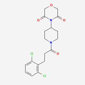 molecular formula C18H20Cl2N2O4 B2733461 4-(1-(3-(2,6-Dichlorophenyl)propanoyl)piperidin-4-yl)morpholine-3,5-dione CAS No. 2320953-77-1