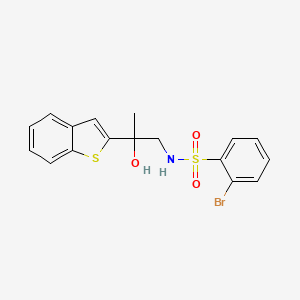 molecular formula C17H16BrNO3S2 B2733462 N-(2-(苯并[b]噻吩-2-基)-2-羟基丙基)-2-溴苯磺酰胺 CAS No. 2034263-83-5