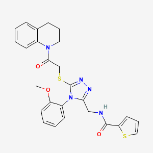 N-((5-((2-(3,4-dihydroquinolin-1(2H)-yl)-2-oxoethyl)thio)-4-(2-methoxyphenyl)-4H-1,2,4-triazol-3-yl)methyl)thiophene-2-carboxamide