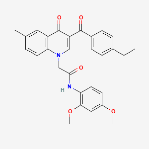 N-(2,4-dimethoxyphenyl)-2-(3-(4-ethylbenzoyl)-6-methyl-4-oxoquinolin-1(4H)-yl)acetamide