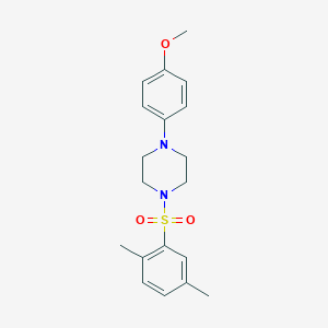 molecular formula C19H24N2O3S B273347 4-{4-[(2,5-Dimethylphenyl)sulfonyl]-1-piperazinyl}phenyl methyl ether 