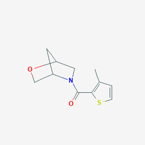 molecular formula C11H13NO2S B2733470 2-Oxa-5-azabicyclo[2.2.1]heptan-5-yl(3-methylthiophen-2-yl)methanone CAS No. 2034455-15-5
