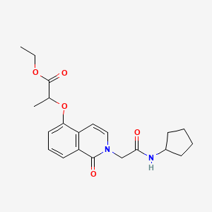 molecular formula C21H26N2O5 B2733471 乙酸2-[2-[2-(环戊基氨基)-2-氧代乙基]-1-氧代异喹啉-5-基]氧丙酸酯 CAS No. 868224-71-9