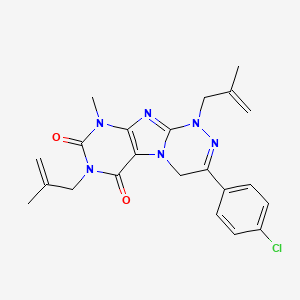 molecular formula C22H23ClN6O2 B2733476 3-(4-chlorophenyl)-9-methyl-1,7-bis(2-methylallyl)-7,9-dihydro-[1,2,4]triazino[3,4-f]purine-6,8(1H,4H)-dione CAS No. 898443-50-0