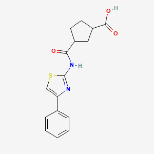 3-((4-Phenylthiazol-2-yl)carbamoyl)cyclopentanecarboxylic acid