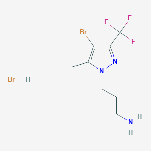 (3-[4-Bromo-5-methyl-3-(trifluoromethyl)-1H-pyrazol-1-yl]propyl)amine hydrobromide