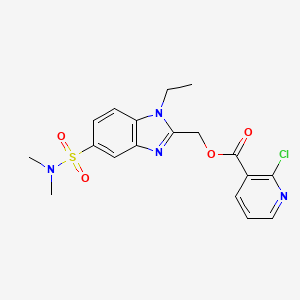 molecular formula C18H19ClN4O4S B2733481 [5-(dimethylsulfamoyl)-1-ethyl-1H-1,3-benzodiazol-2-yl]methyl 2-chloropyridine-3-carboxylate CAS No. 877236-77-6