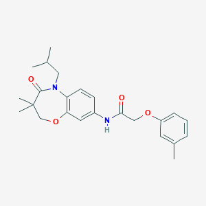 N-(5-isobutyl-3,3-dimethyl-4-oxo-2,3,4,5-tetrahydrobenzo[b][1,4]oxazepin-8-yl)-2-(m-tolyloxy)acetamide