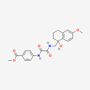 molecular formula C22H24N2O6 B2733491 甲基 4-(2-(((1-羟基-6-甲氧基-1,2,3,4-四氢萘-1-基)甲基)氨基)-2-氧代乙酰胺基)苯甲酸酯 CAS No. 2034406-09-0